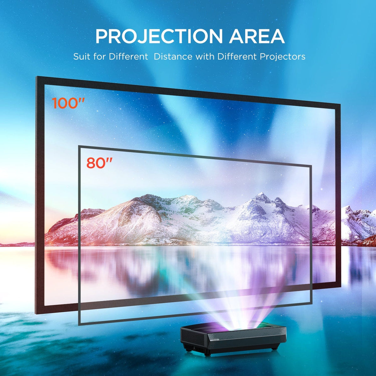 Projector Flame Screen, 100 inches 4K HD Foldable Wrinkle-Free Movies Screen. - Bomaker