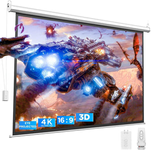 Bomaker 4K HD 100'' 16:9 Motorized Projector Screen [ Available in