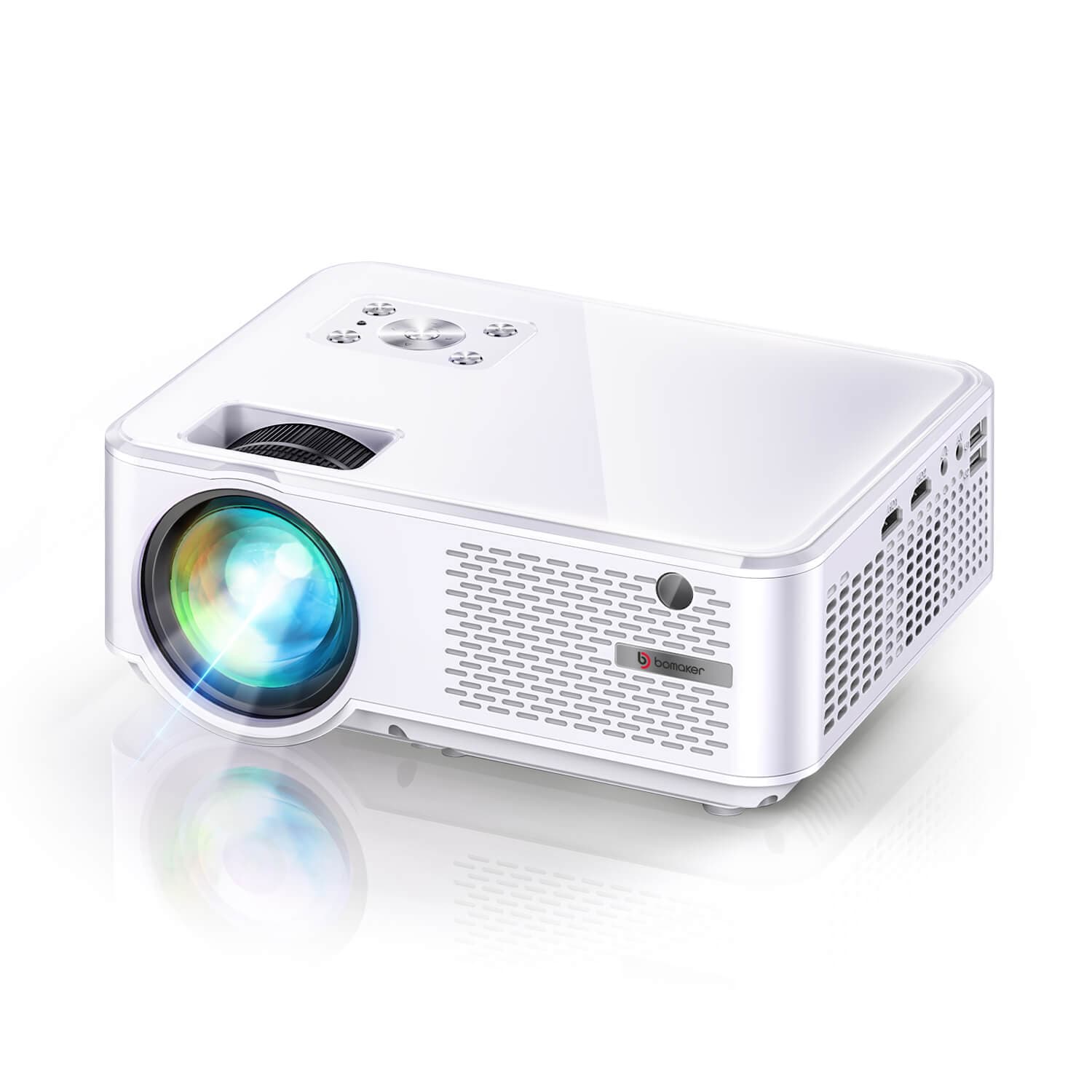 BOMAKER C9 1080P HD WiFi Mini Projector for iPhone and Outdoor Movies - Bomaker