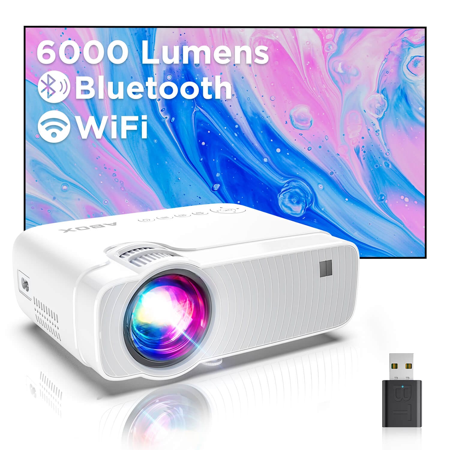 Bomaker 120 ANSI LUMEN Wi-Fi mini proiettore 1080p supportato - GC357