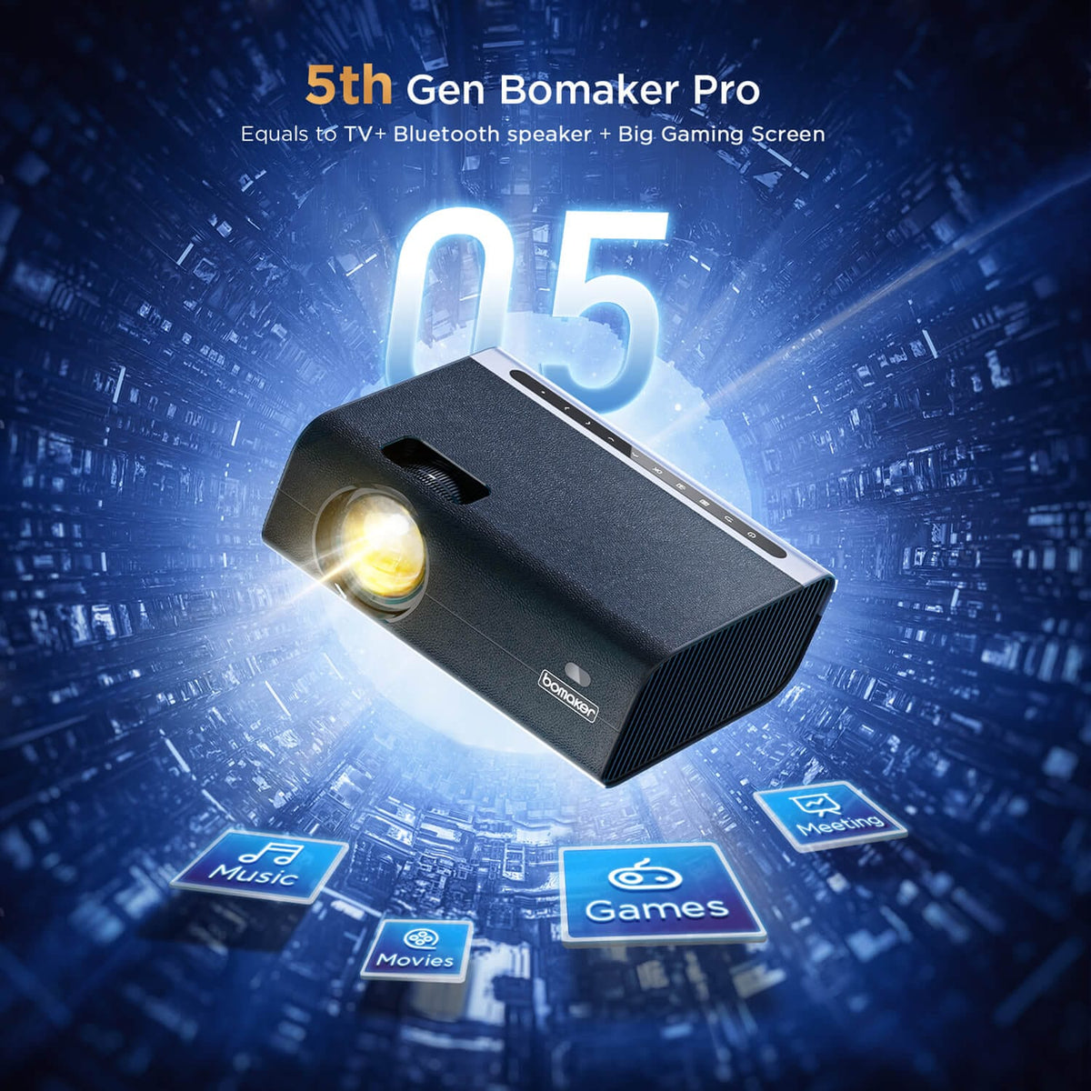 Bomaker Magic 420 Pro 720P HD 2.4G+5G WiFi Mini Projector - Bomaker