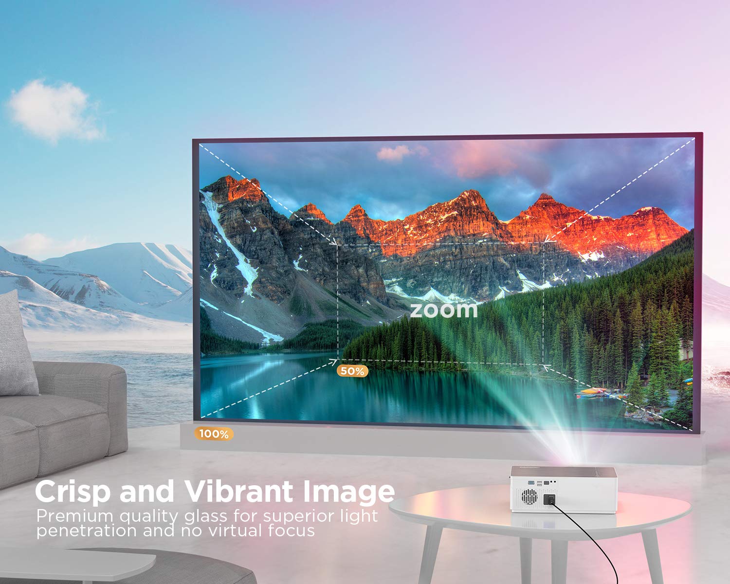 Bomaker 300 ANSI Lumen Native 1080P Video Projector--Parrot 1 - Bomaker