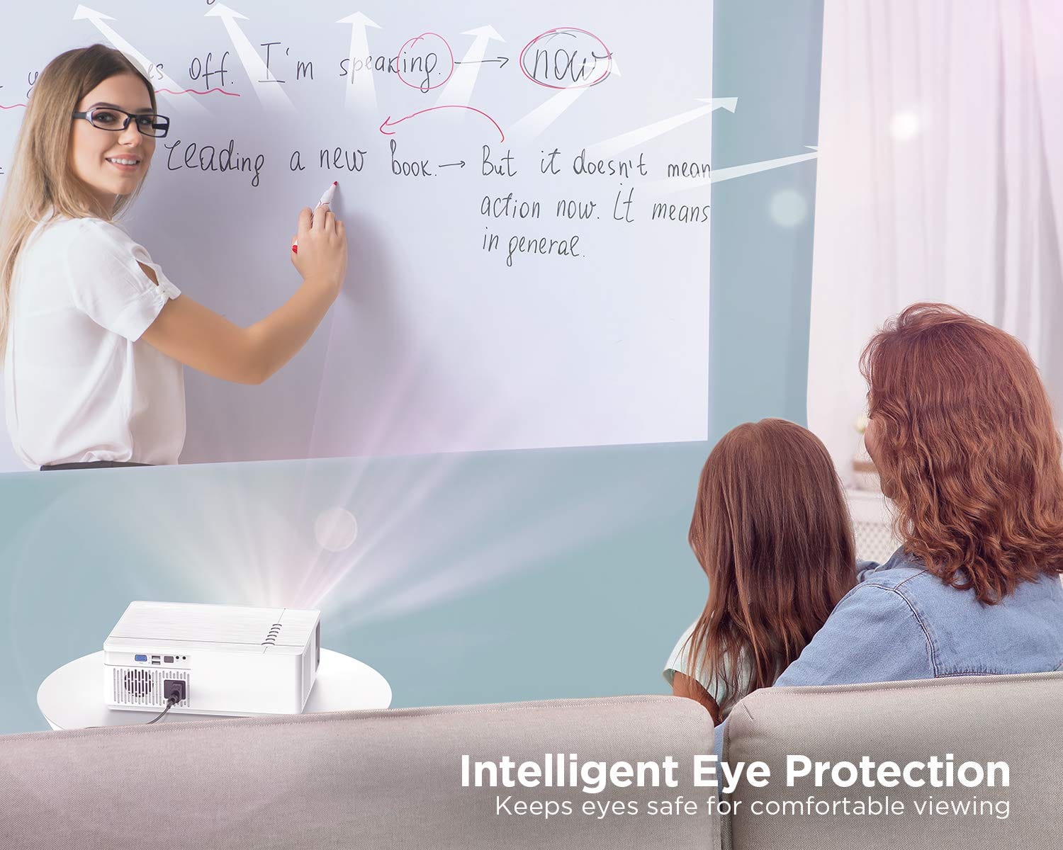 Bomaker 300 ANSI Lumen Native 1080P Video Projector--Parrot 1 - Bomaker