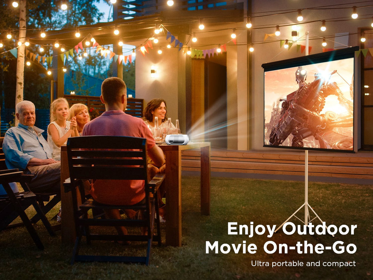 Bomaker Wi-Fi Outdoor Projector Full HD 1080P Wireless Mirroring--S5,White - Bomaker