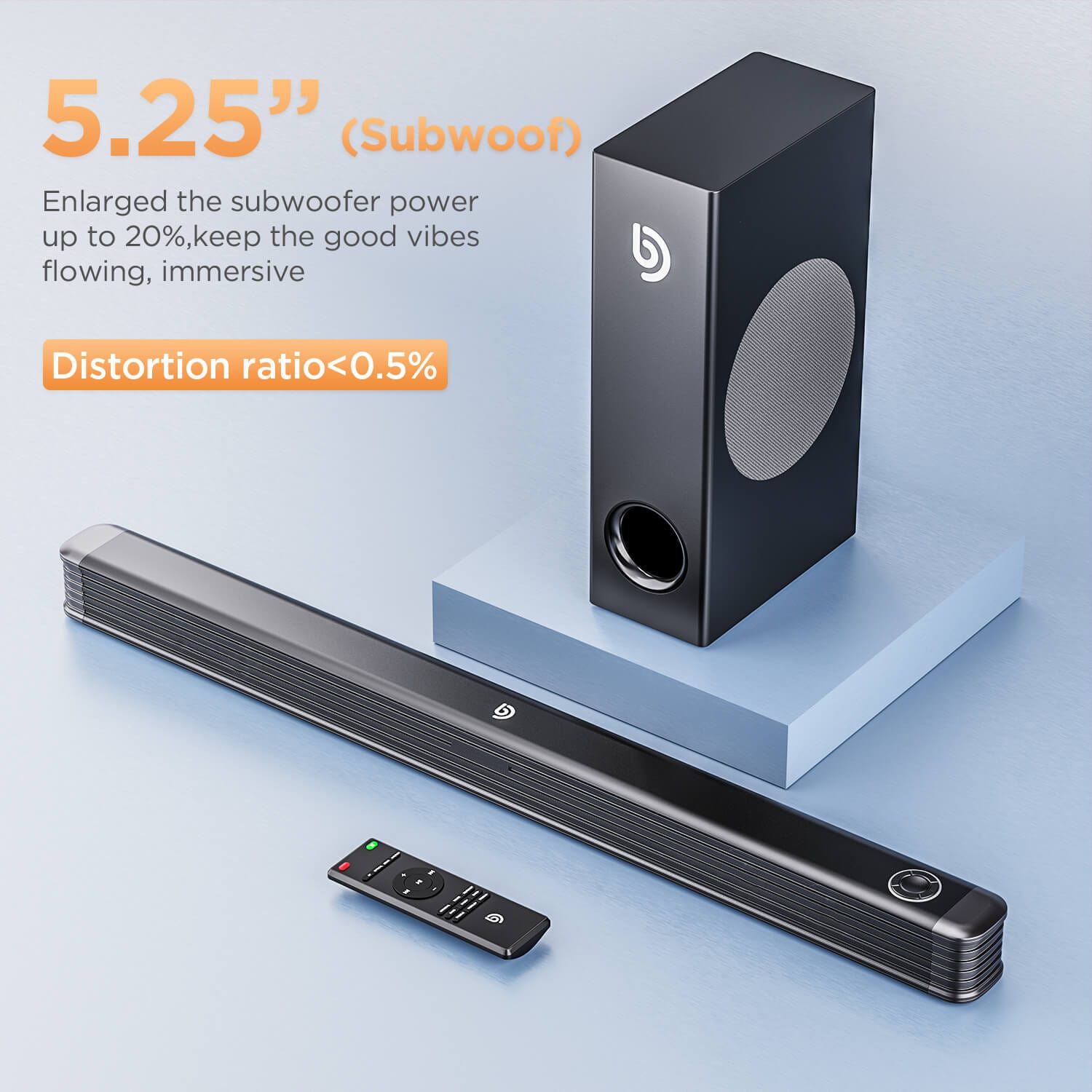 BOMAKER Njord I 2.1 Channel Sound Bar with Wireless Subwoofer and Bluetooth - Bomaker
