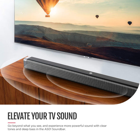 Bomaker 37 Inch 2.0 TV with Built-in Subwoofer 3D Surround Sound Wireless Bluetooth Sound Bar-Odine I - Bomaker