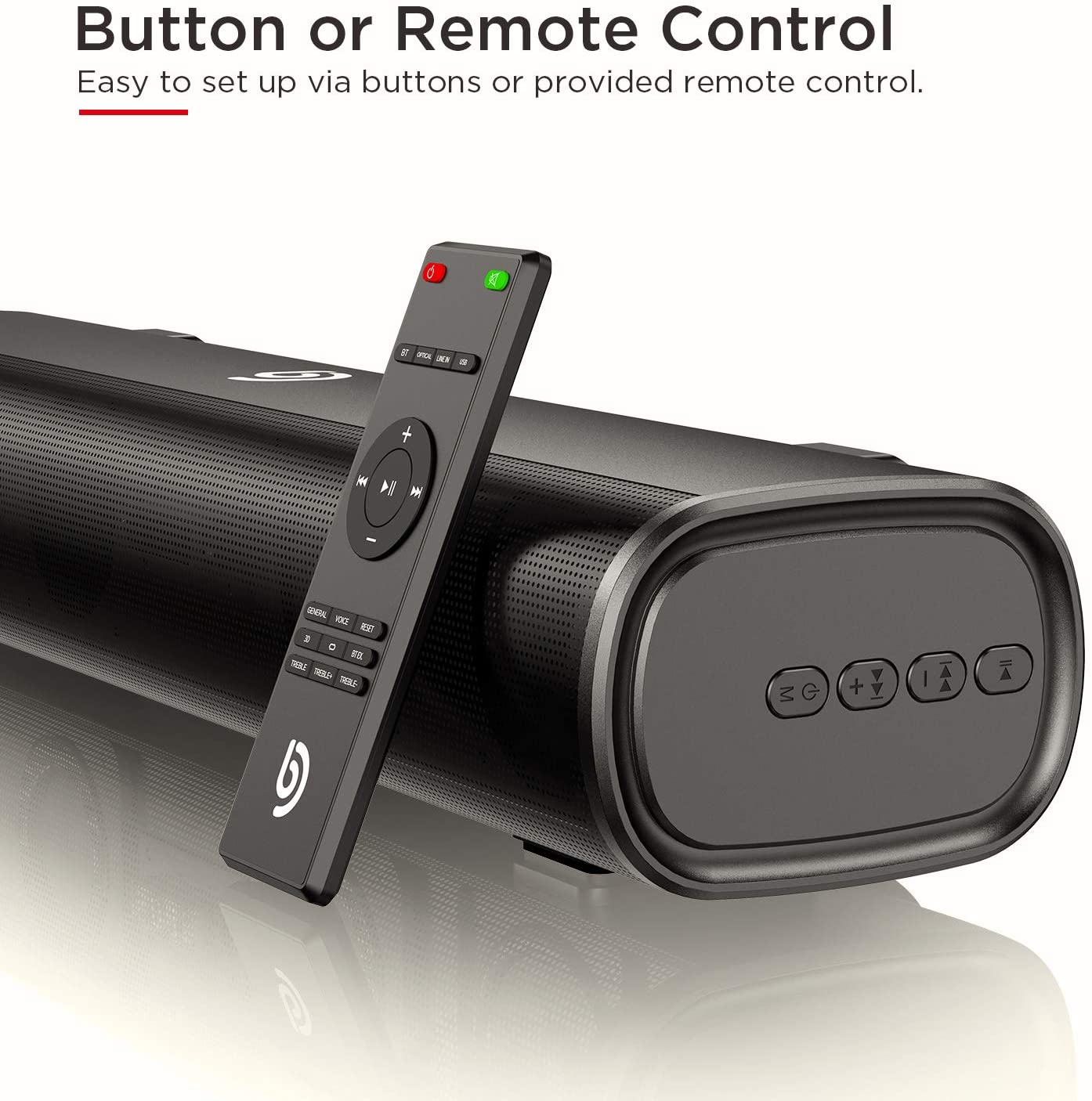 Bomaker 16 pulgadas 30W 2.0 Cableado & Bluetooth inalámbrico 5.0 barra de sonido portátil -- Tapio I
