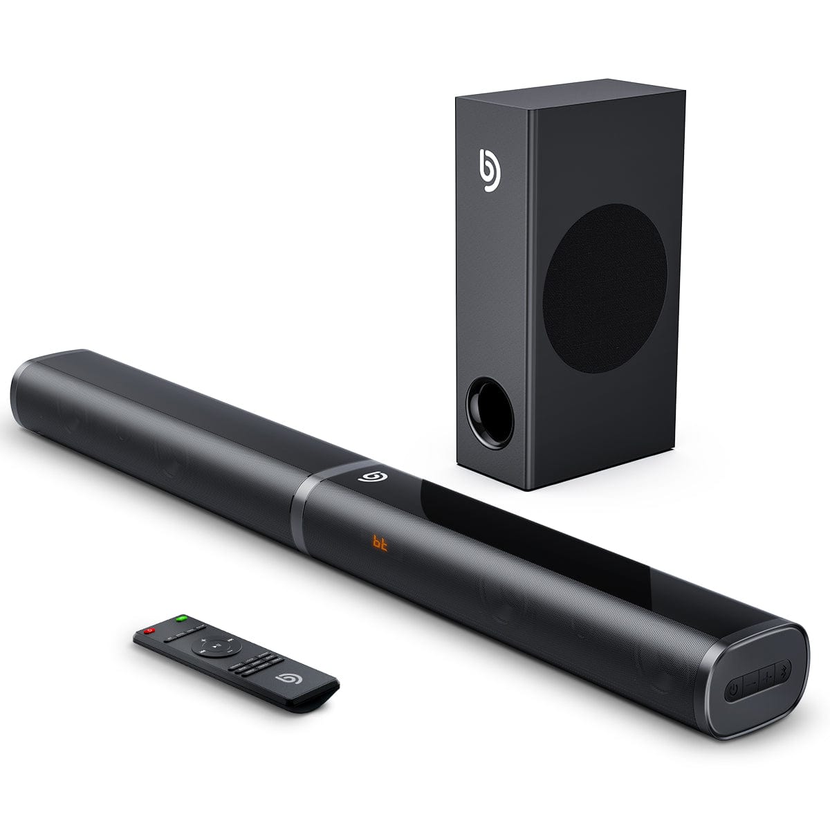 BOMAKER 190W SoundBars for TV with Subwoofer, 2.1,125dB, 6 EQ, 5 Bass Surround Sound for 4K &amp; HD TV, Optical/AUX/USB/ARC HDMI-Tapio III - Bomaker