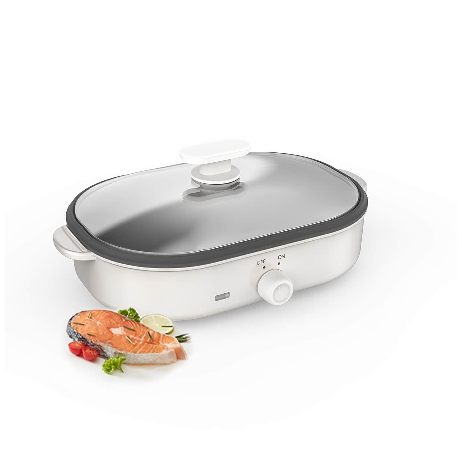 CalmDo Electric Grill, Smokeless Indoor Grill with Tempered Glass