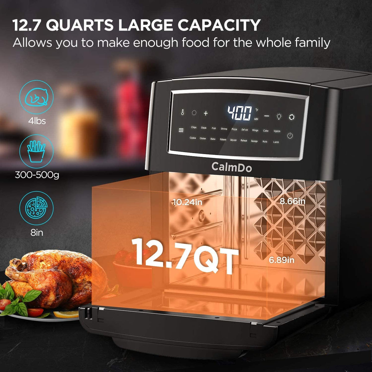 calmdo home appliance Calmdo 12.7 Quart Air Fryer Toaster Oven