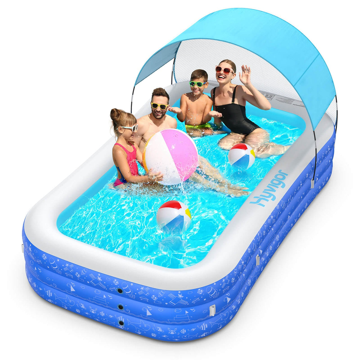 Hyvigor Swimming Pools Hyvigor-P3 Inflatable Swimming Pool with Removable Sunshine Canopy