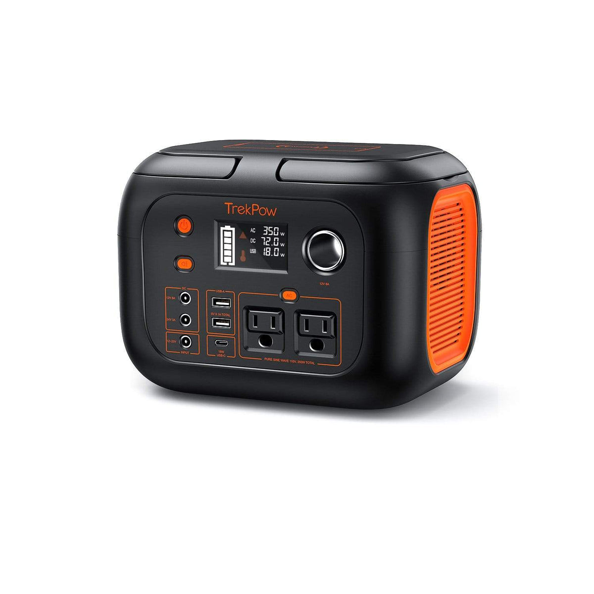 TrekPow US TrekPow 350W Portable Lithium Battery Emergency Power Station, 296WH 80000mAh Solar Generator