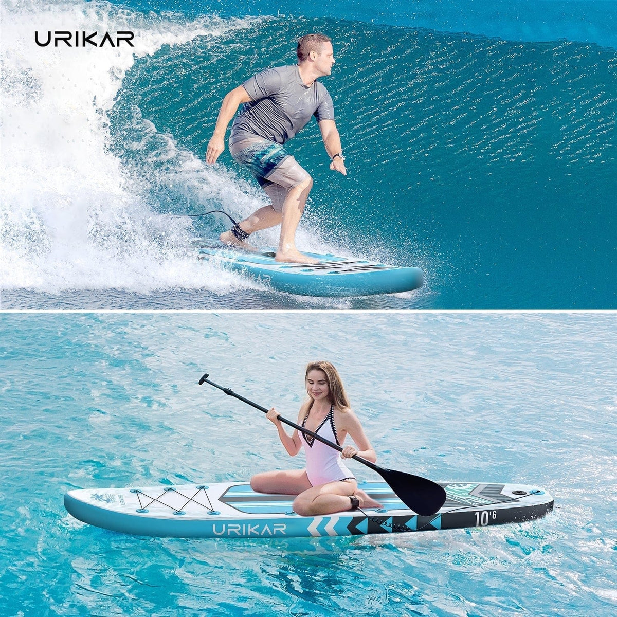 Urikar Surfboard Urikar Inflatable Paddleboard with Premium Accessories Set-Pump, Carrier, Waterproof Dry Bag